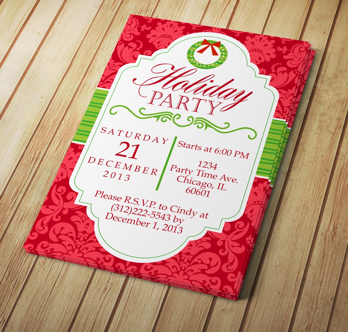 DIY DoItYourself Holiday Party Invitation Editable Etsy