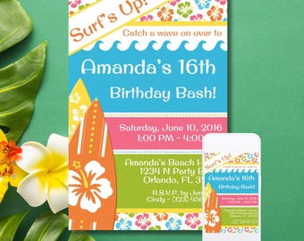 Surfing Birthday Invitation: Beach Party Surfboards (Digital)