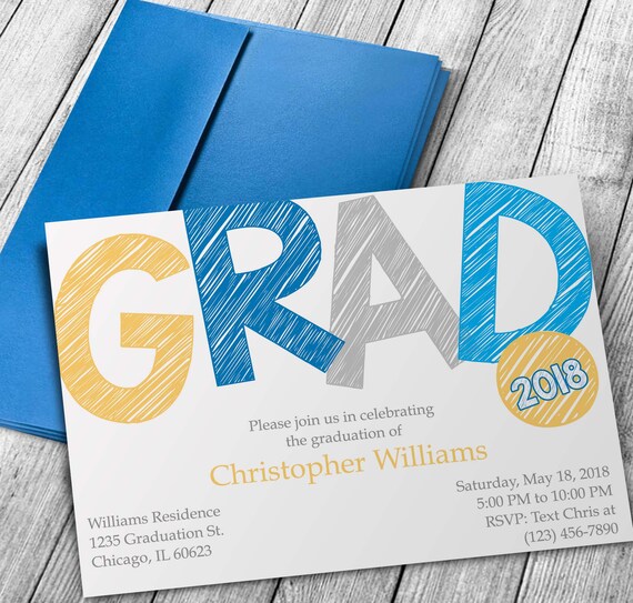 DIY DoItYourself Graduation Invitation Microsoft Word Etsy