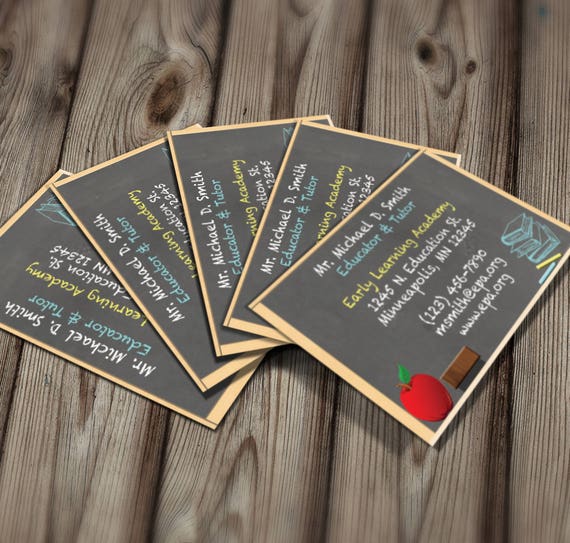 Diy Do It Yourself Teacher Business Card Tutor Business Card Editable Template Microsoft Word Format