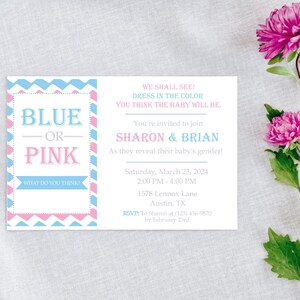Gender Reveal Invitation, Gender Reveal Party, Gender Reveal Celebration, Gender Reveal Invite, Gender Reveal Printable, Gender Reveal Card
