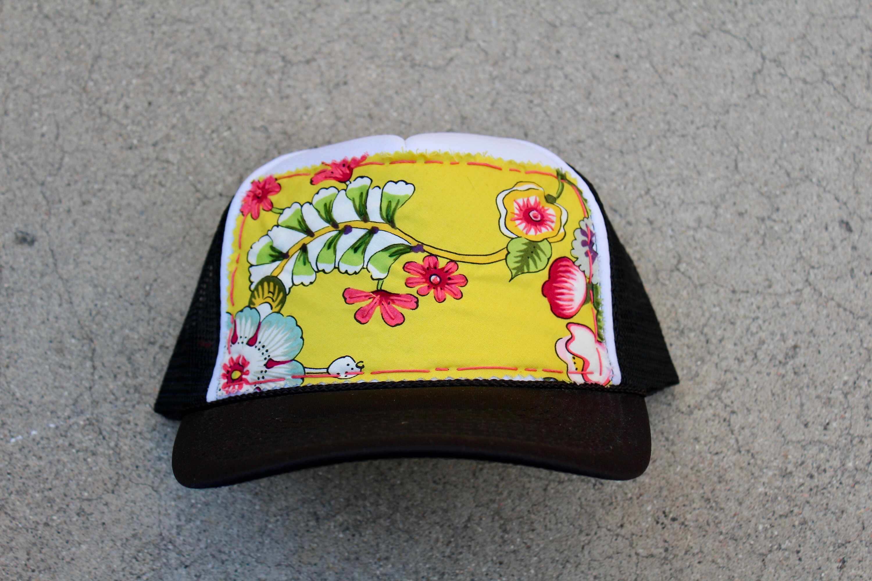 Floral Trucker Hat Etsy