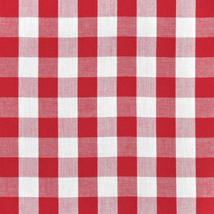 1 Inch Red Gingham Fabric