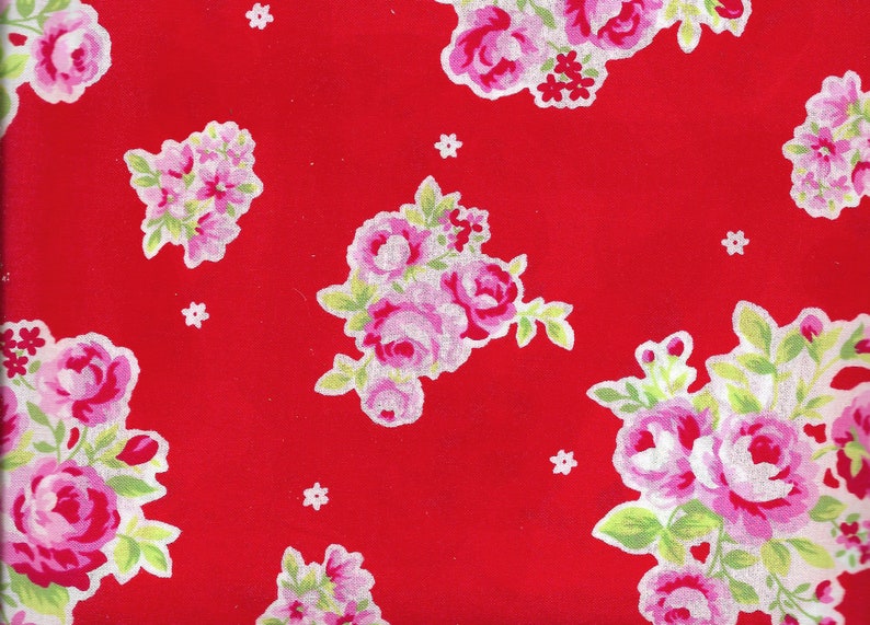 Superior Max 54% OFF Red Bouquet Fabric