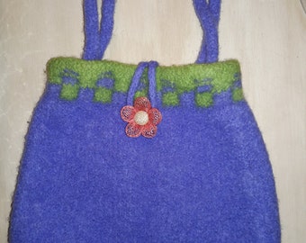 100% Wool Felt Tote Purse Bag Cute Handcrafted Bag from Nepal