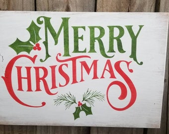 Vintage look Merry Christmas sign