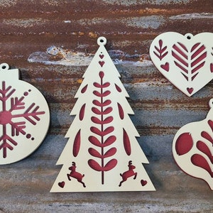 Set of 8 Christmas Scandinavian ornaments