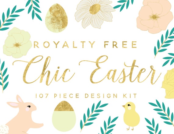 floral clipart-Easter clipart-Easter egg clipart-bunny clipart-chick clipart-royalty free-scrapbooking-PNG-digital download-pastel clipart