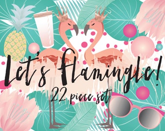 flamingo-valentine's day clipart-valentine-flamingo clipart-love clipart-tropical clipart-royalty free clipart-download