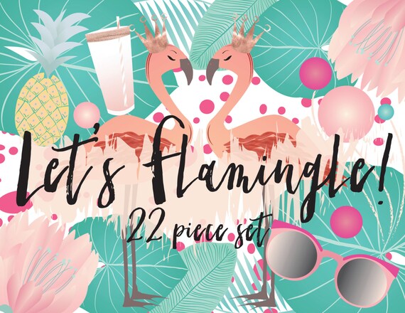 flamingo-valentine's day clipart-valentine-flamingo clipart-love clipart-tropical clipart-royalty free clipart-download
