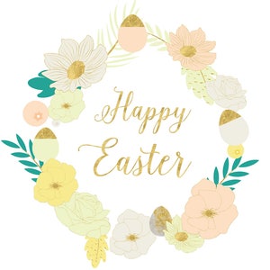 blommig clipart - påsk clipart - påskägg clipart - kanin clipart - kyckling clipart - royaltyfritt - scrapbooking - PNG - digital nedladdning - pastell clipart bild 2