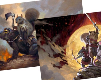 MTG Magic Art by Clint Cearley Squirrel Riding Frog Playmat