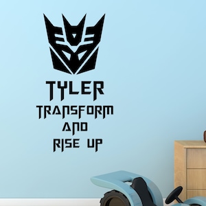 Transformers Stickers, Personalized Gifts, Decepticons, Custom Name Sign, Autobot Wall Decal, Home Wall Art, Customized Decor