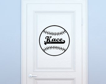 Baseball Door Sign, Baseball Decal, Sports Decor, Baseball Wall Art, MLB Wall Designs, Home Vinyl, Base Ball Artwork, Baseball Stickers