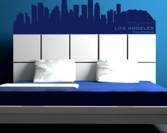 Los Angeles Skyline Wall Decal, California Cityscape Art, LA Home Decor, West Coast Energy