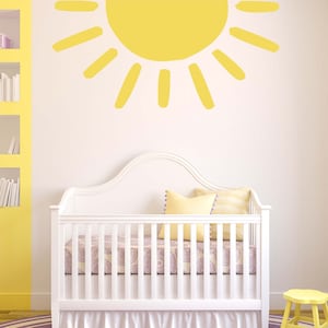Half Sun Wall Decal, Sunrise Wall Decor, Sunshine Sticker, Boho Sun Wall Art, Here Comes the Sun, Nursery Decor, Sunburst, Positive Vibes
