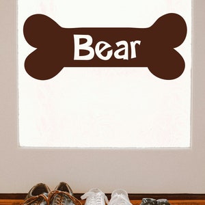 Dog Name Decal, Veterinary Door Sign, Custom Pet Wall Art, Dog Bone, Exam Room Wall Decal, Personalized Dog Decoration, Vet Office