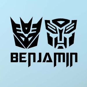 Personalized Transformers Decal, Autobots, Custom Name Decal, Decepticon Decor, Vinyl, Sticker, Wall Art, Bedroom Decor, Kids Artwork