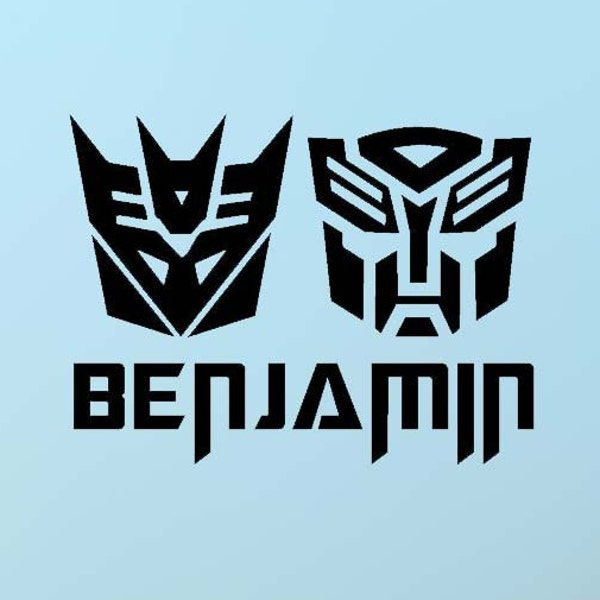 Personalized Transformers Decal, Autobots, Custom Name Decal, Decepticon Decor, Vinyl, Sticker, Wall Art, Bedroom Decor, Kids Artwork