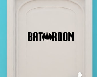 Bat Making H, Bathroom Sign, Restroom Sign, Bathroom Door Sign, Restroom Decal, Wall Art, Superhero, Vinyl Sticker, Wall Art