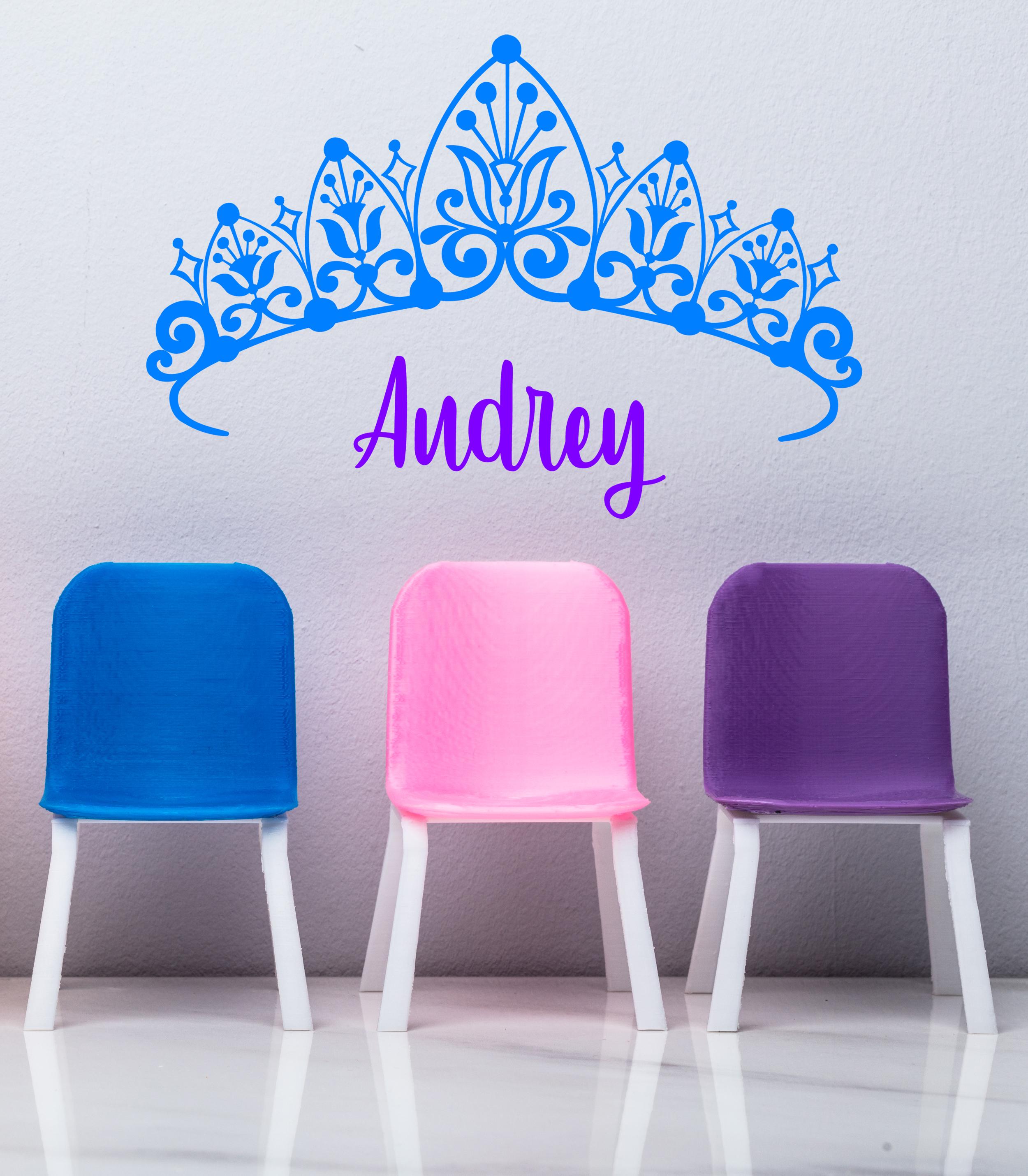 Princess Wall Decor, Tiara Decal, Crown Art, Custom Name Sign ...