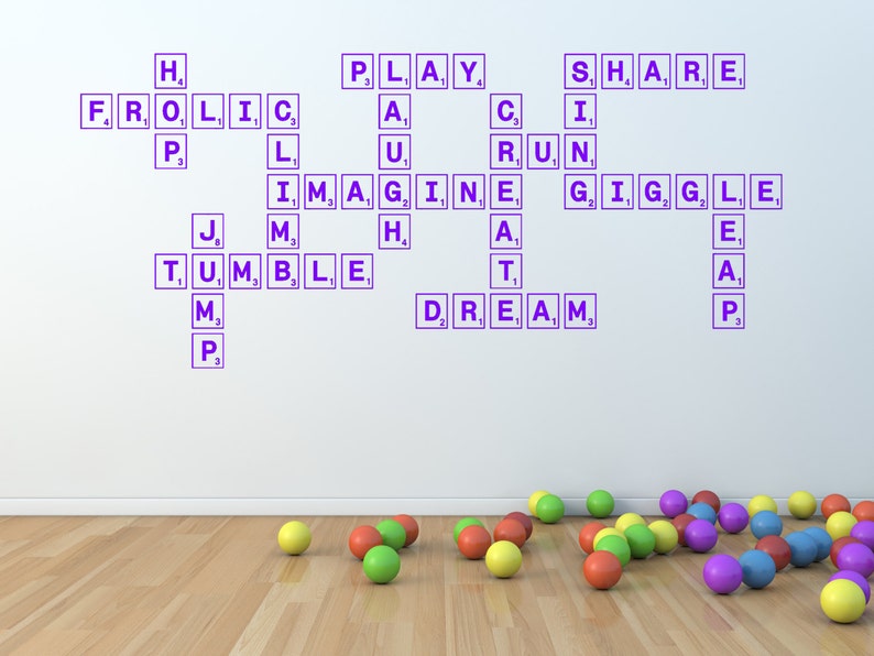Scrabble Wall Decor Scrabble Wall Art Nursery Decor Playroom Decal home Decor Wall Art Daycare Decal Scrabble Tiles Subway Art