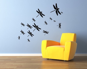 Dragonfly Art, Insect Wall Decal, Decorative Dragonflies, Birthday Party Gift, Artwork, Nursery Decor, Baby Shower Decoration, Home Design
