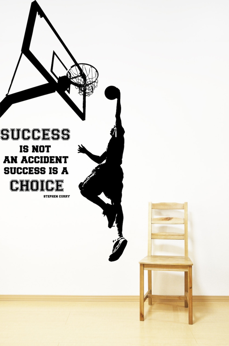 Stephen Curry Steph Inspirational Quote Basketball Wall Decal Vinyl Sticker Sports Artwork Home Art Athletic Net Rim Bedroom Decor