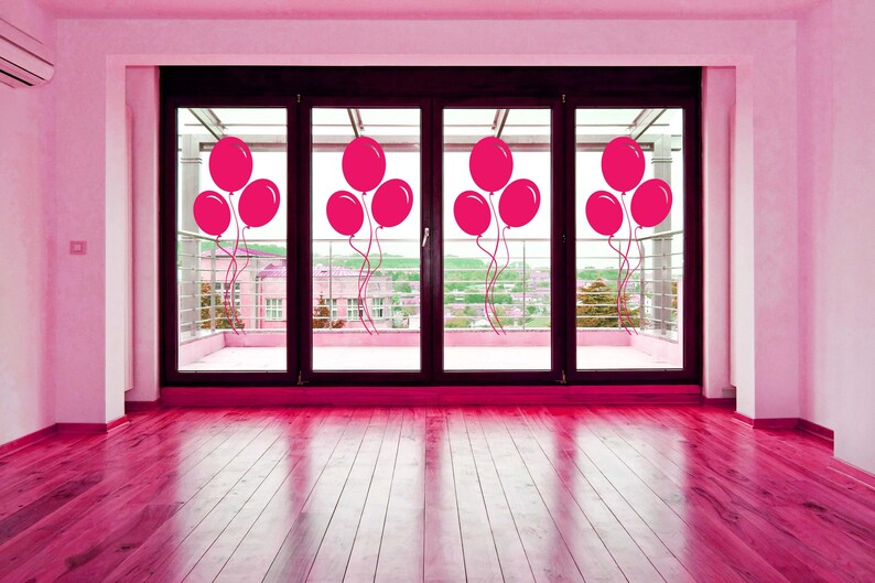 Celebration theme wall sticker designed with floating balloon shapes that create a festive, imaginative atmosphere.