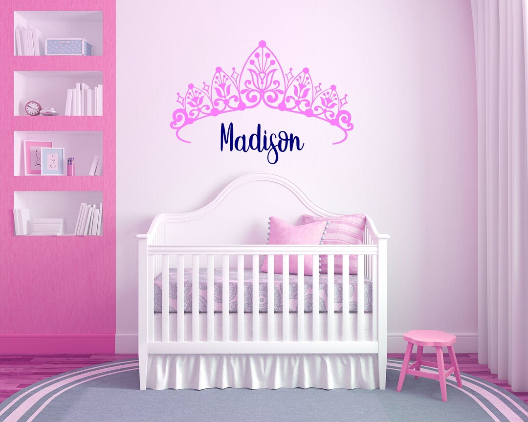 Princess Crown Wall Decor Tiara for Girls Decal Personalized Etsy