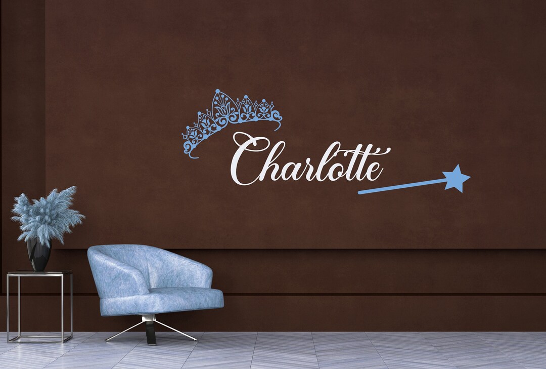 Princess Wall Art, Princess Crown Wall Decal, Fairy Godmother Wand ...