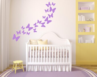 Butterfly Wall Decals, Flying Butterflies Art, Moth Room Decor, Storybook Design, Kaleidoscope, Boho Nursery Accent