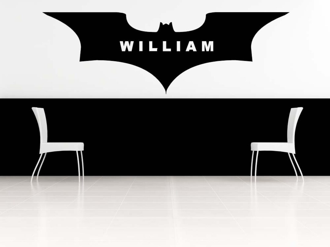 Personalized Gifts Superhero Wall Decal Bat Artwork Custom Etsy
