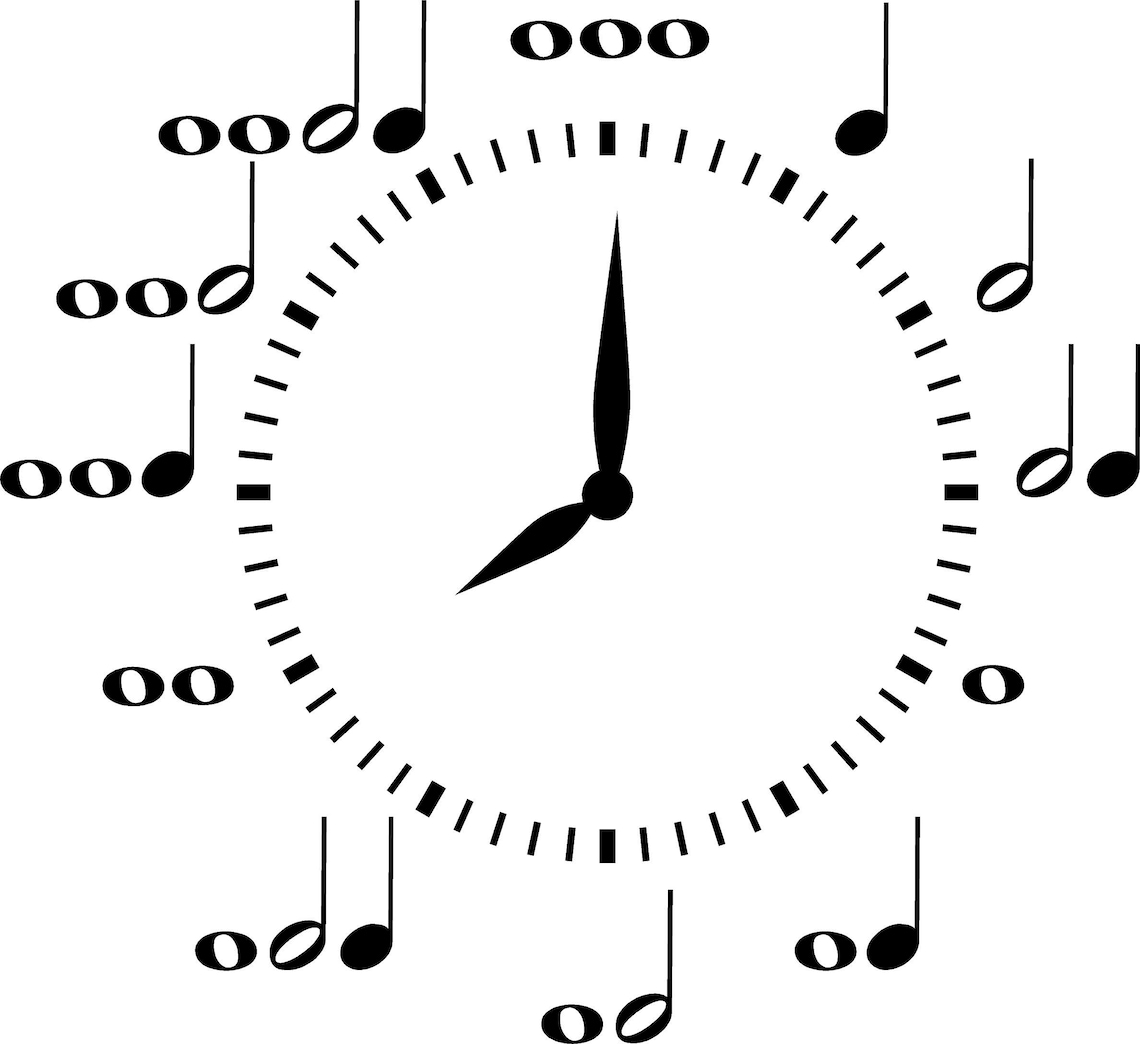 Clock Face Decal Music Notes Decor Treble Clef Band | Etsy