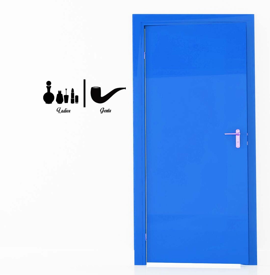 Bathroom Door Decal, Restroom Sign, Men Women, Ladies, Gentlemen