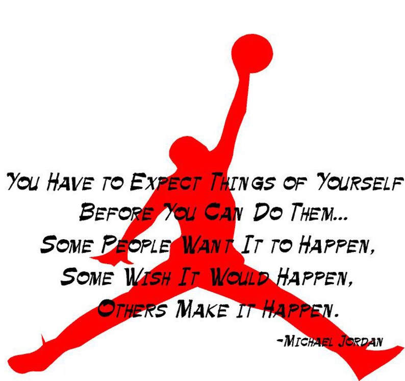 Michael Jordan Inspirational Quote Basketball Decal Etsy
