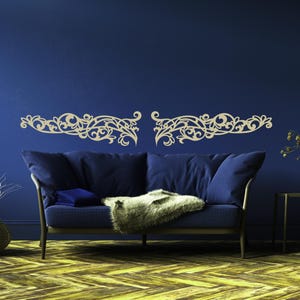 Floral Scroll Corner Decal, Ornate Baroque Wall Vinyl, Arabesque Frame Decor, Elegant Flourish Sticker, Vintage Scroll Wall Art