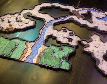 The Goblin Cave | 59-Piece Modular Dungeon Tile Set | Painted and Ready for Use in Your TTRPG Games Like D&D, Pathfinder, Daggerheart
