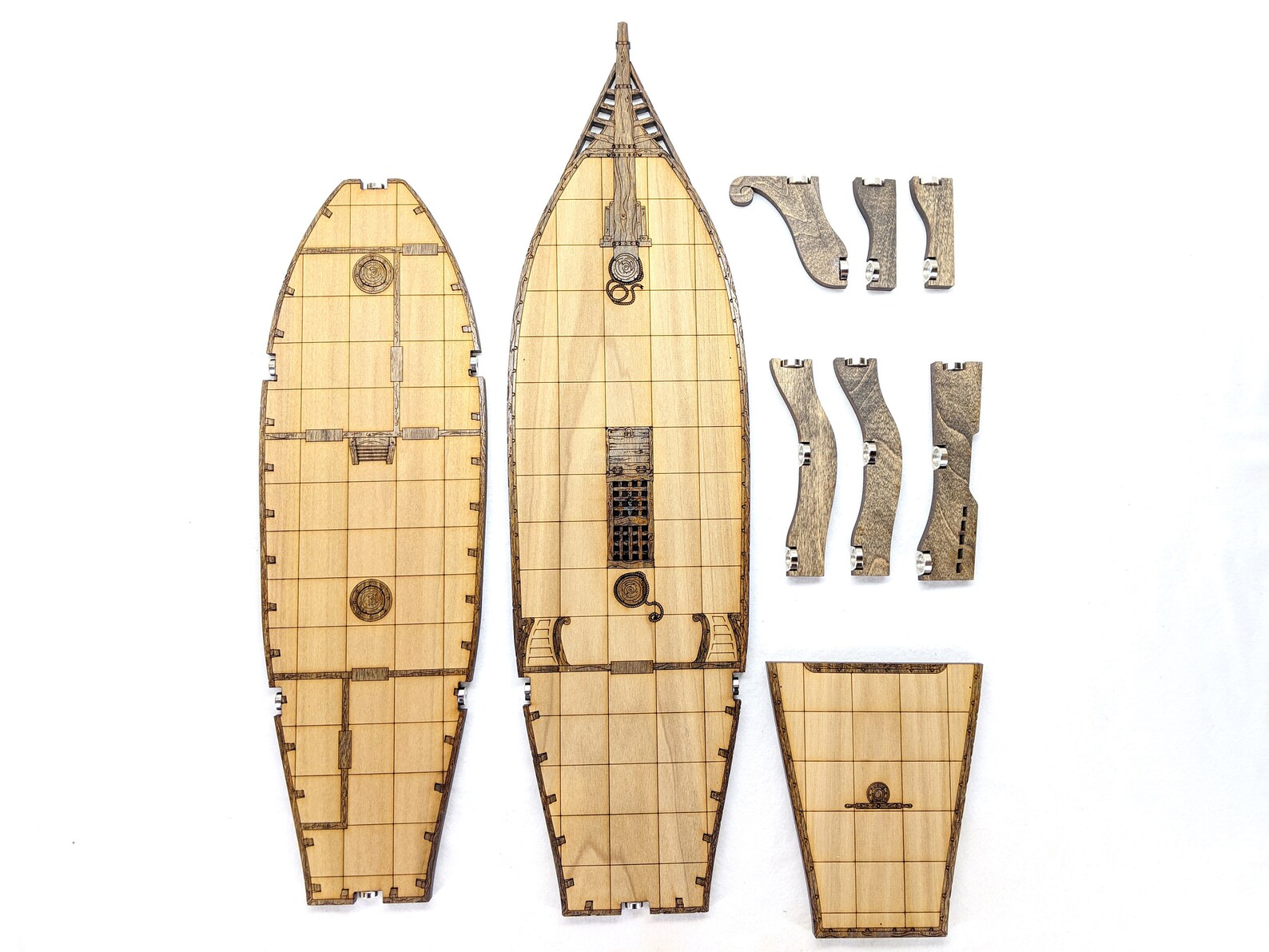 3tier Wooden Brigantine Ship // for Tabletop Rpgs Like D&D Etsy