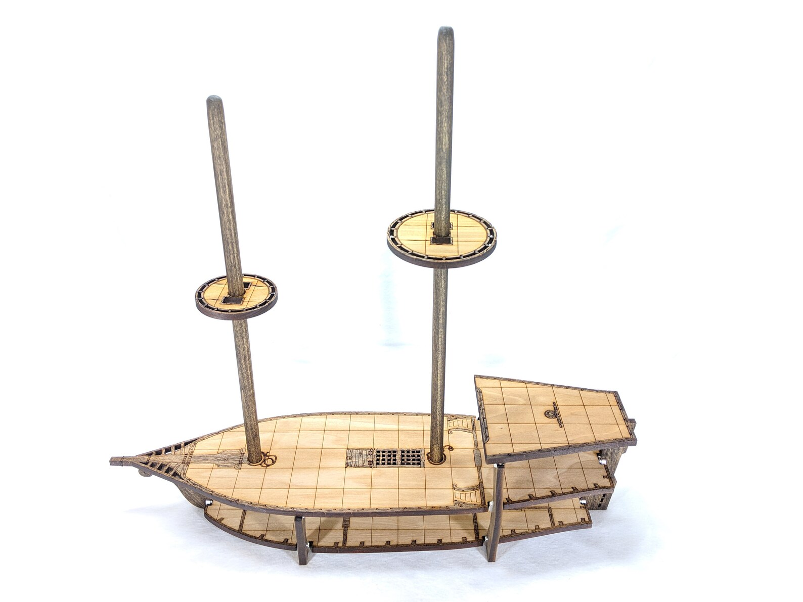3tier Wooden Brigantine Ship With Masts and Crows Nests // Etsy
