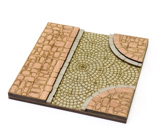 Upper City - Connector - Intersection 3-Way A // Add-On Dungeon Tile, Finished, Ready for Use // Customizable Battle Map for RPGs like D&D