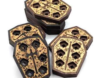 Superiority Dice Tracker for Battle Master Fighters | Updated Design! | Laser Cut Solid Wood, for D&D 5E