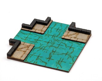 Sewer - Room - Corner 2-WaterExit A // Add-On Dungeon Tile, Finished, Ready for Use // Customizable Battle Map for RPGs like D&D
