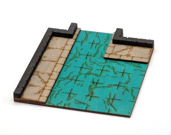Sewer - Room - Corner 1-WaterExit A // Add-On Dungeon Tile, Finished, Ready for Use // Customizable Battle Map for RPGs like D&D