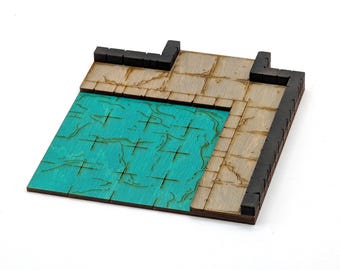 Sewer - Room - Corner 1-Exit B // Add-On Dungeon Tile, Finished, Ready for Use // Customizable Battle Map for RPGs like D&D