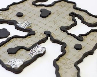 Caverns Dungeon Tile Bundle | Starter Set | Wooden Dungeon Tiles | Finished, Ready for Use | Modular | for TTRPGs like D&D, Pathfinder