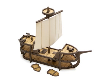 Legendary Sailing Ship // Fully Magnetic Assembly // Ballista, Mast, Yard Arm, Sail and Crows Nest // for Tabletop RPGs like D&D, Pathfinder