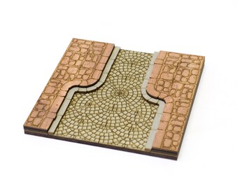 Upper City - Wide-to-Connector - Straight A // Add-On Dungeon Tile, Finished, Ready for Use // Customizable Battle Map for RPGs like D&D