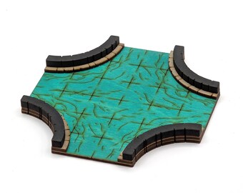 Sewer - Connector - 4-Way Intersection A // Add-On Dungeon Tile, Finished, Ready for Use // Customizable Battle Map for RPGs like D&D