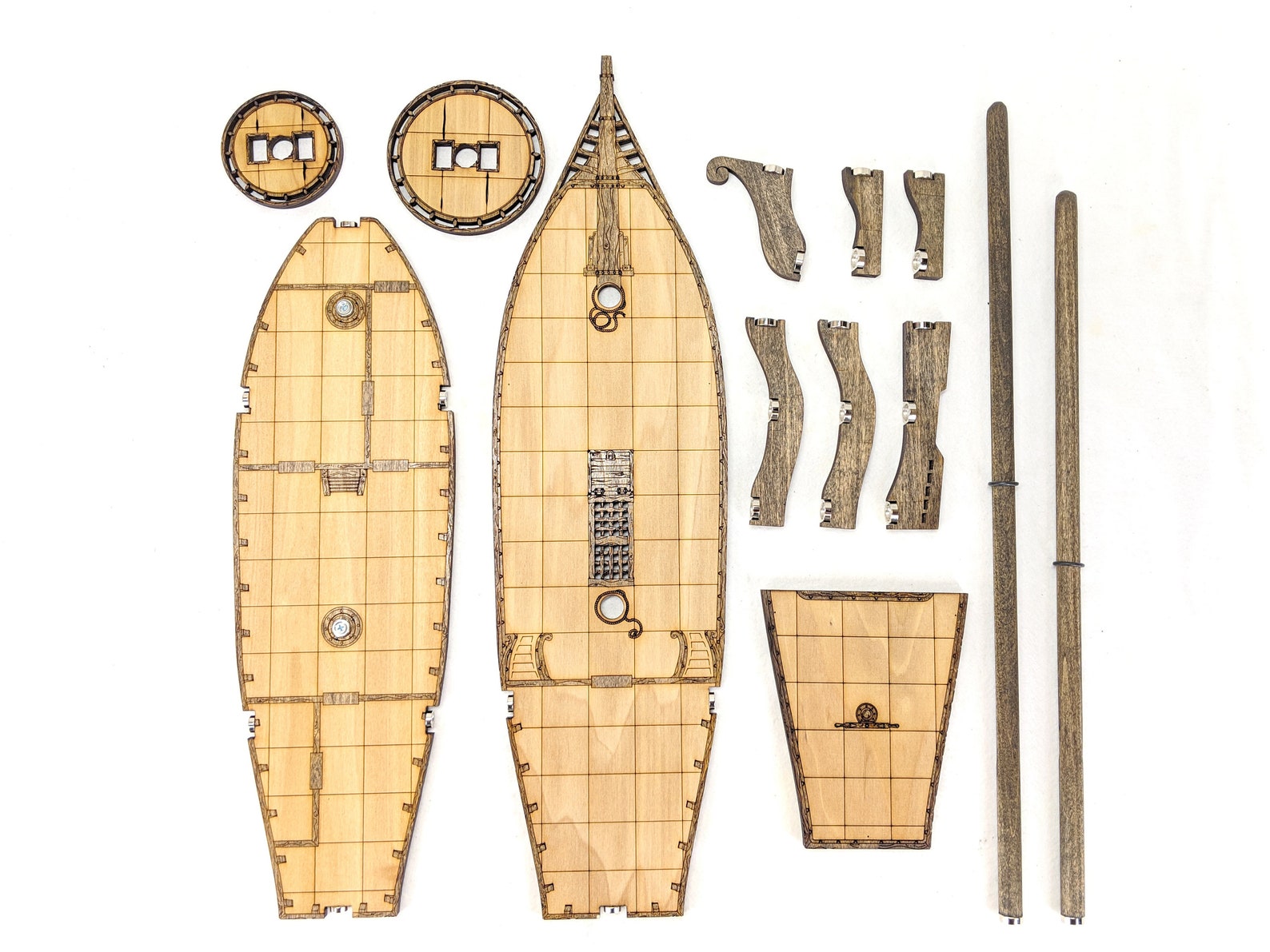 3tier Wooden Brigantine Ship With Masts and Crows Nests // Etsy